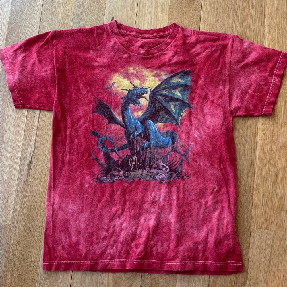 Vtg The Mountain Graphic Tee Dragon Y2K Size Small - Picture 2 of 4